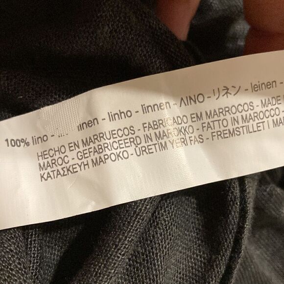 Zara linen black ruffle sleeve top NWT - Picture 6 of 6